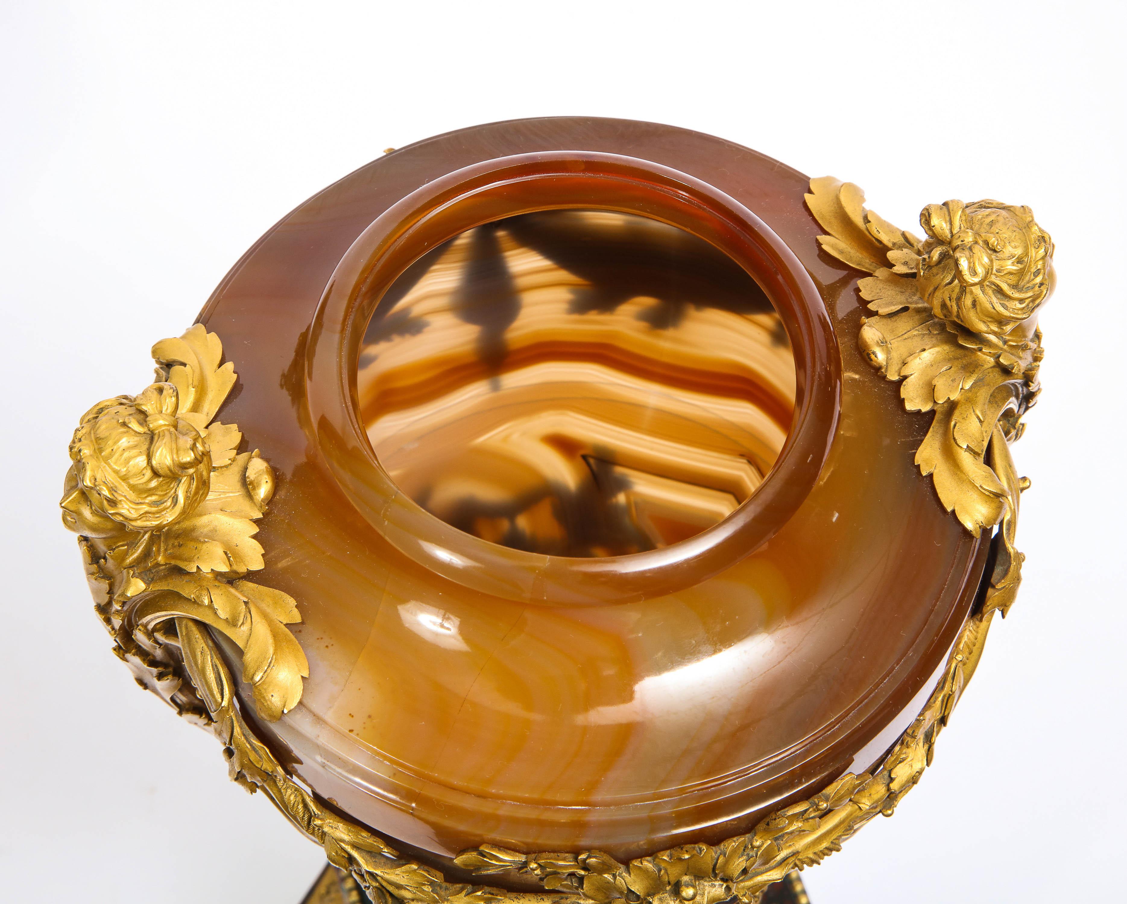 19th Century Important Pair of Russian Imperial Agate and Bloodstone Ormolu Mtd. Jasper Vases