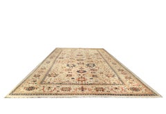 Important Palace Ivory & Light Blue Sultanabad Rug, 1880