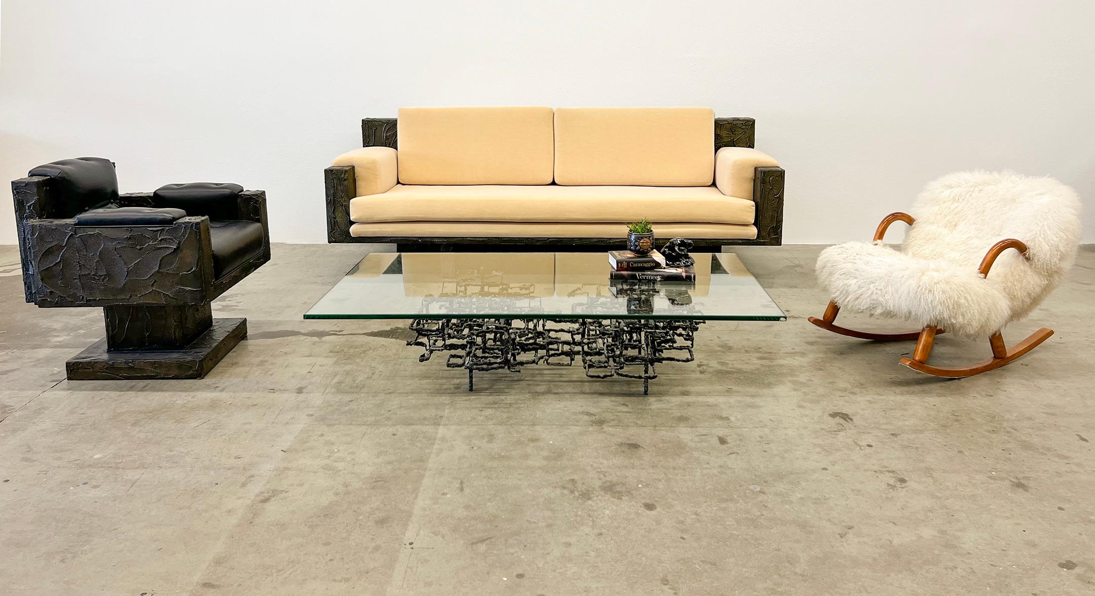 Paul Evans Studio-Sofa aus Bronze und Harz, signiert, 1971 im Angebot 7