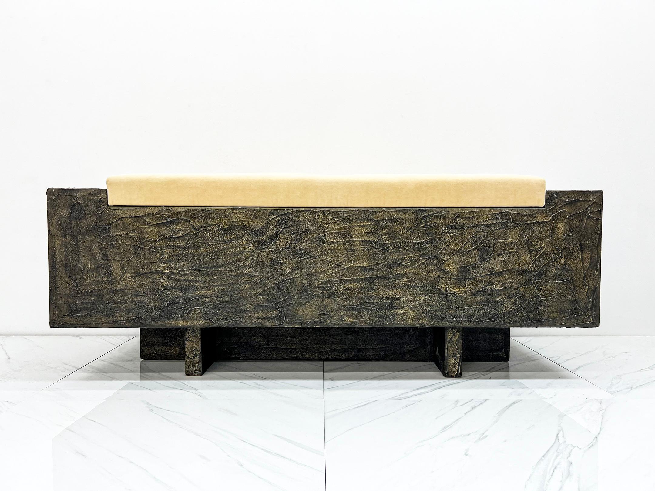 Paul Evans Studio-Sofa aus Bronze und Harz, signiert, 1971 (amerikanisch) im Angebot