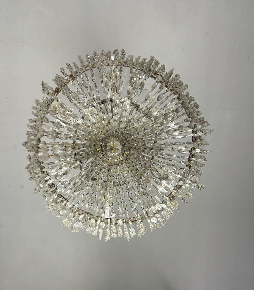 Important Pearl Bag Chandelier In Navette Cut Crystal, Circa 1800 For Sale 4