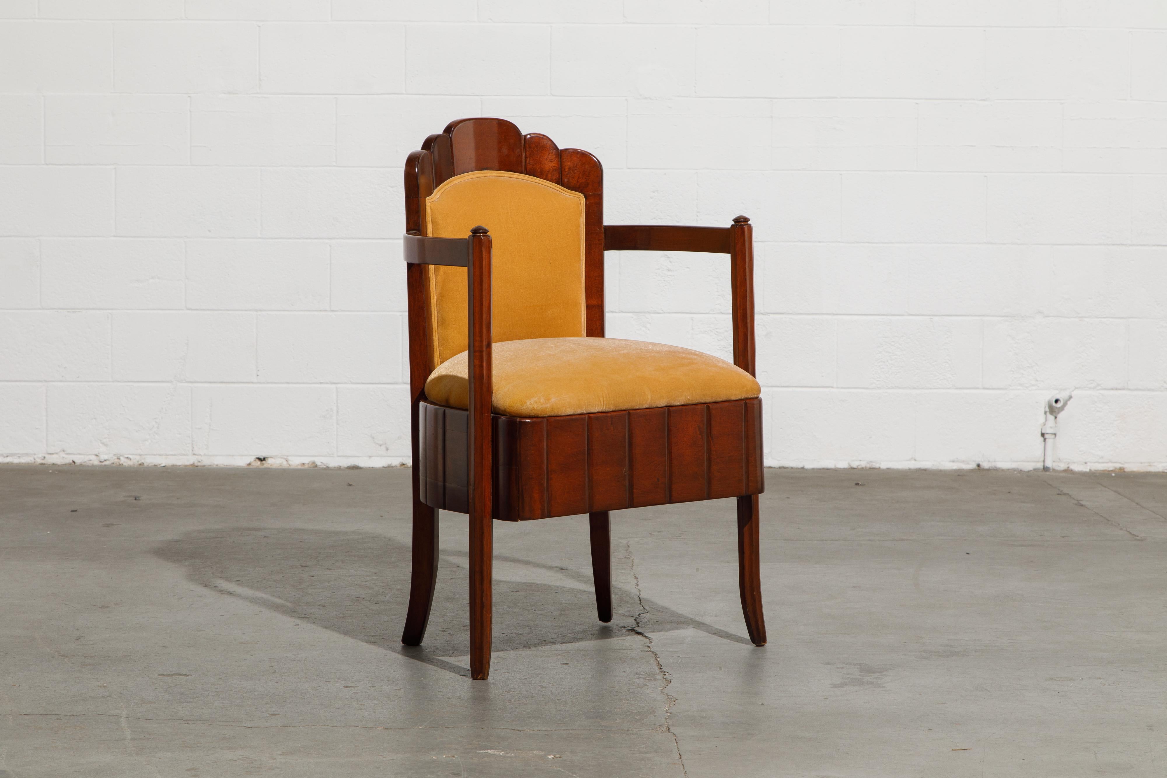 Important Pierre Patout Mahogany Dining Chairs from S.S. Île de France, c. 1927 For Sale 2