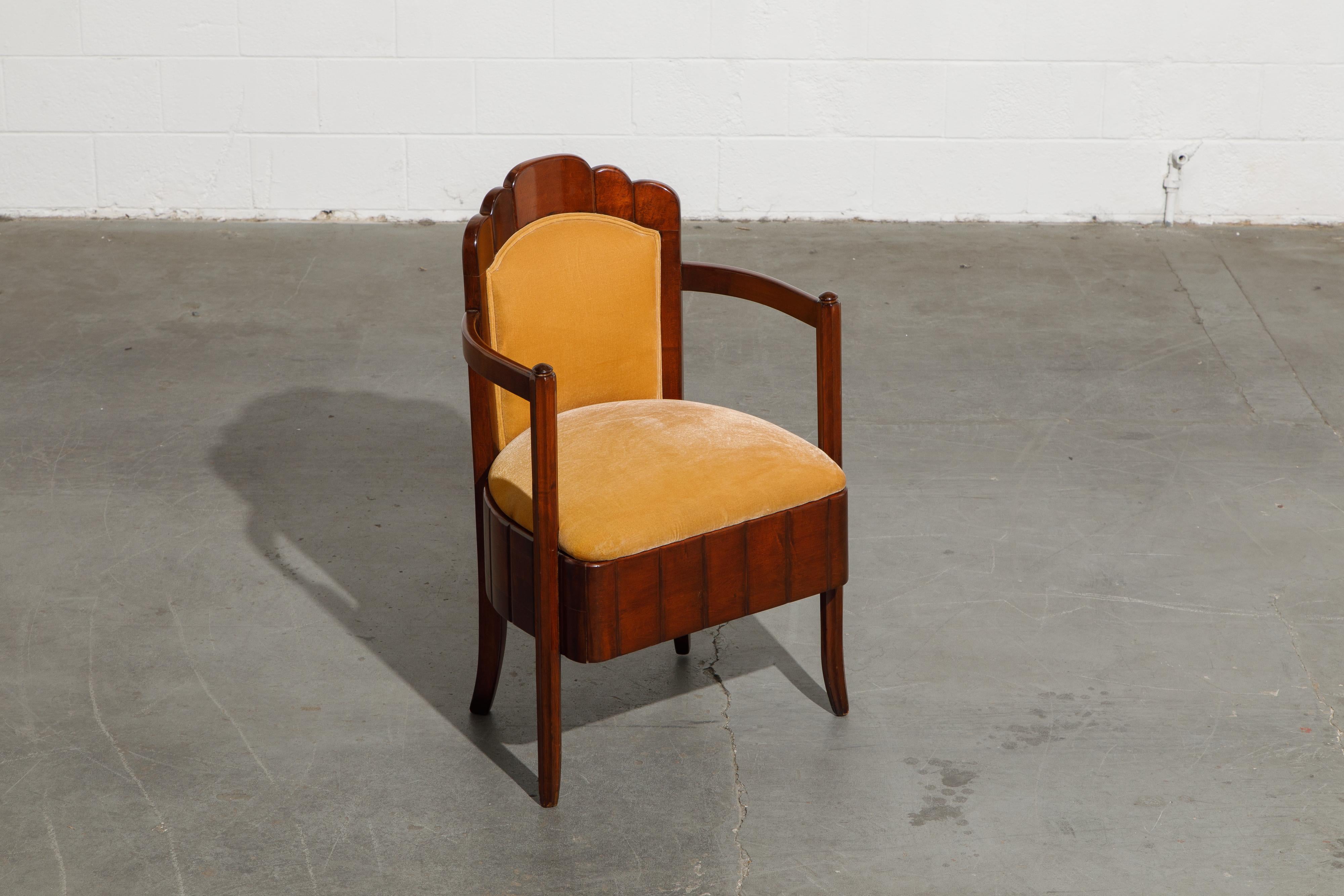 Important Pierre Patout Mahogany Dining Chairs from S.S. Île de France, c. 1927 For Sale 3