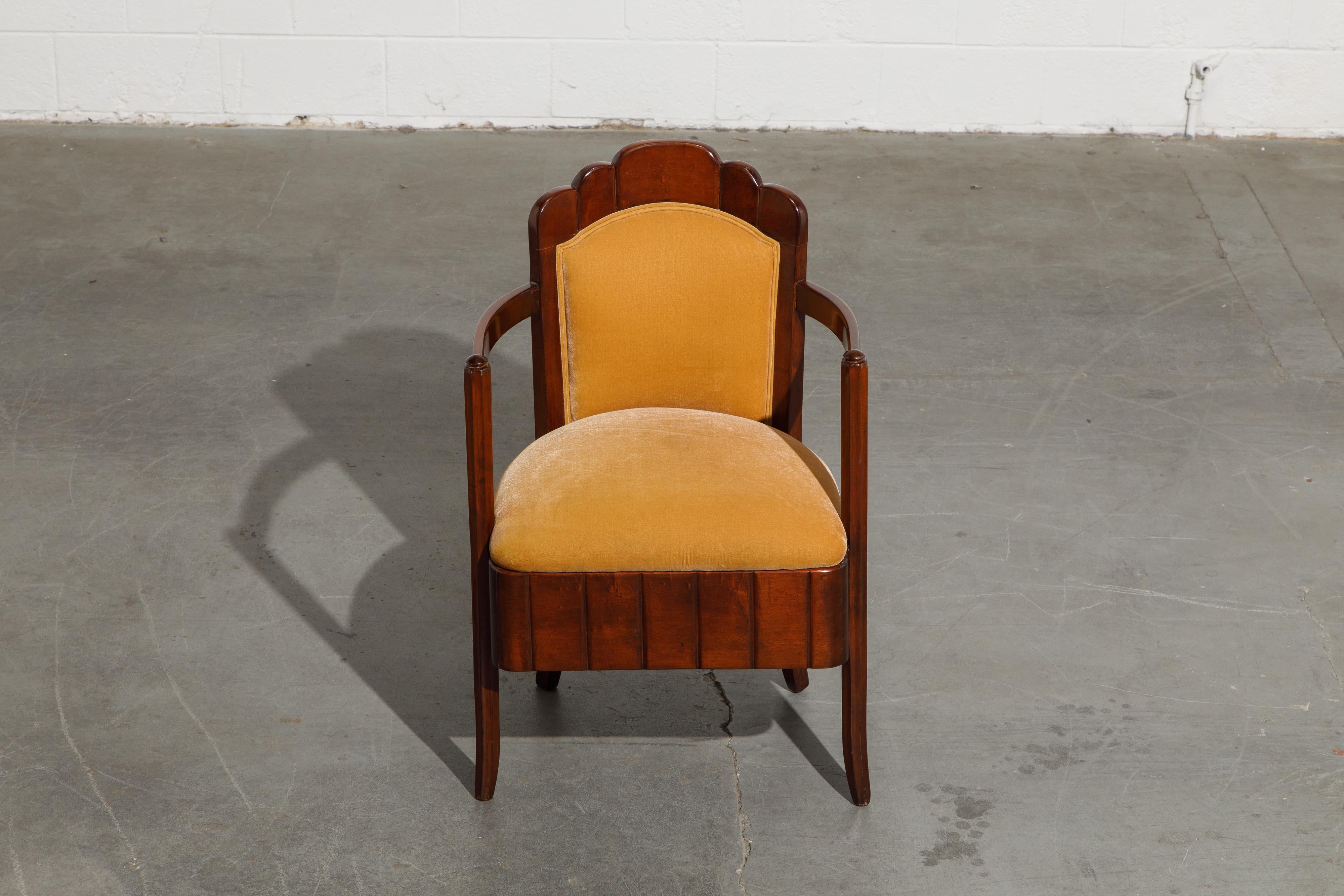 Important Pierre Patout Mahogany Dining Chairs from S.S. Île de France, c. 1927 For Sale 2