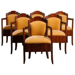 Used Important Pierre Patout Mahogany Dining Chairs from S.S. Île de France, c. 1927