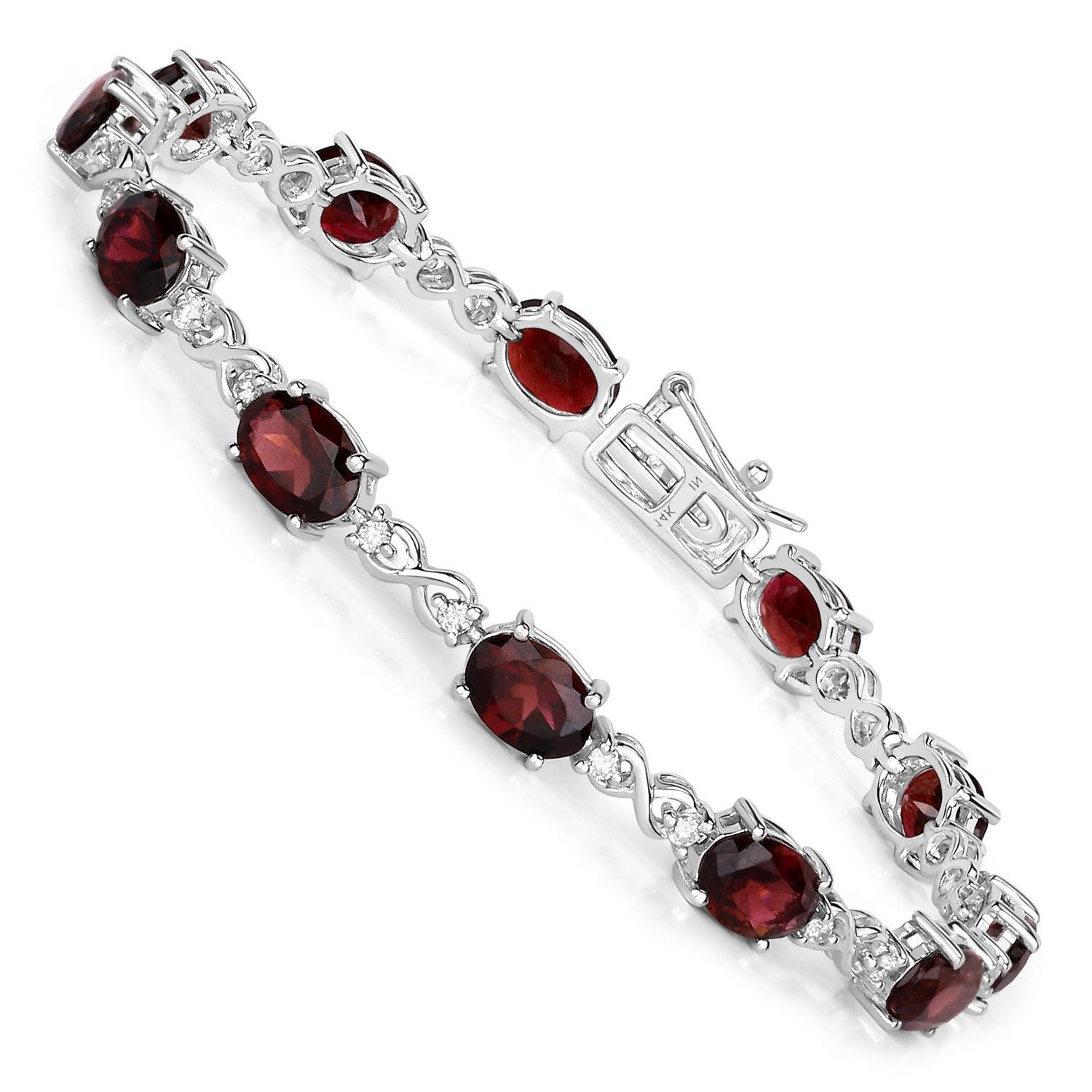 Women's or Men's Important Pink Tourmaline and Diamond Tennis Bracelet 8.25 Carats 14k White Gold For Sale