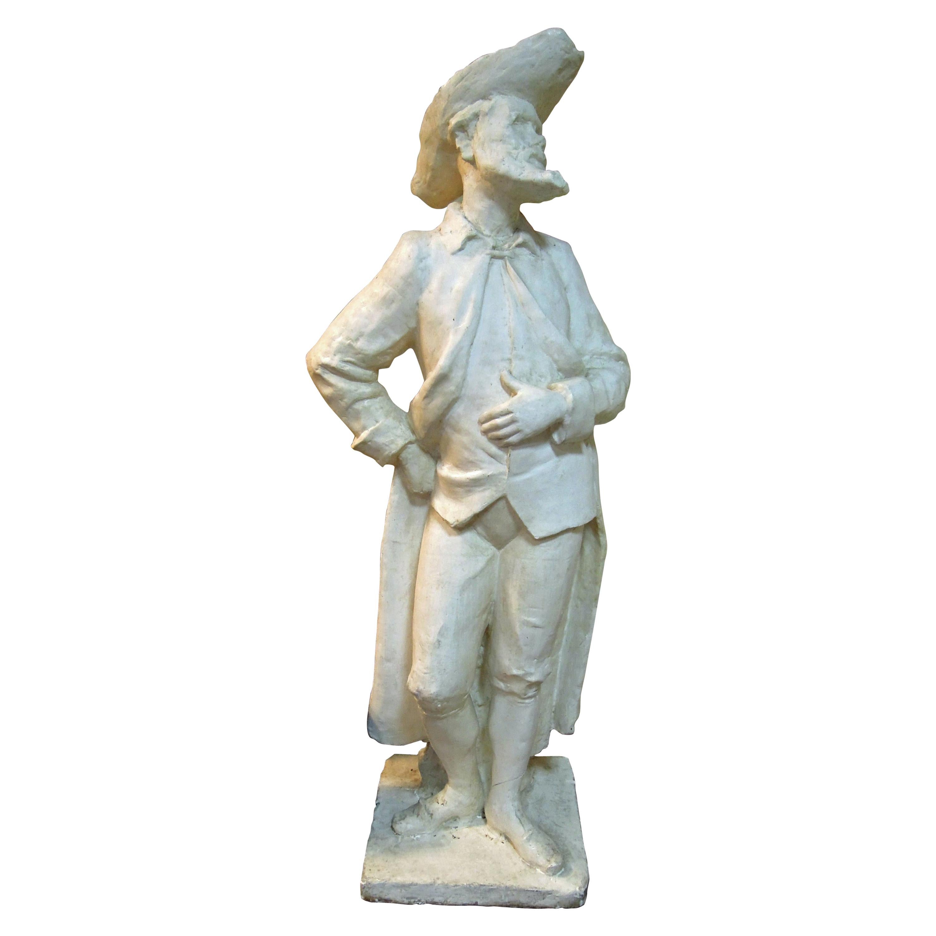 Important Plaster Sculpture of a Hidalgo by Coste, 1964 For Sale