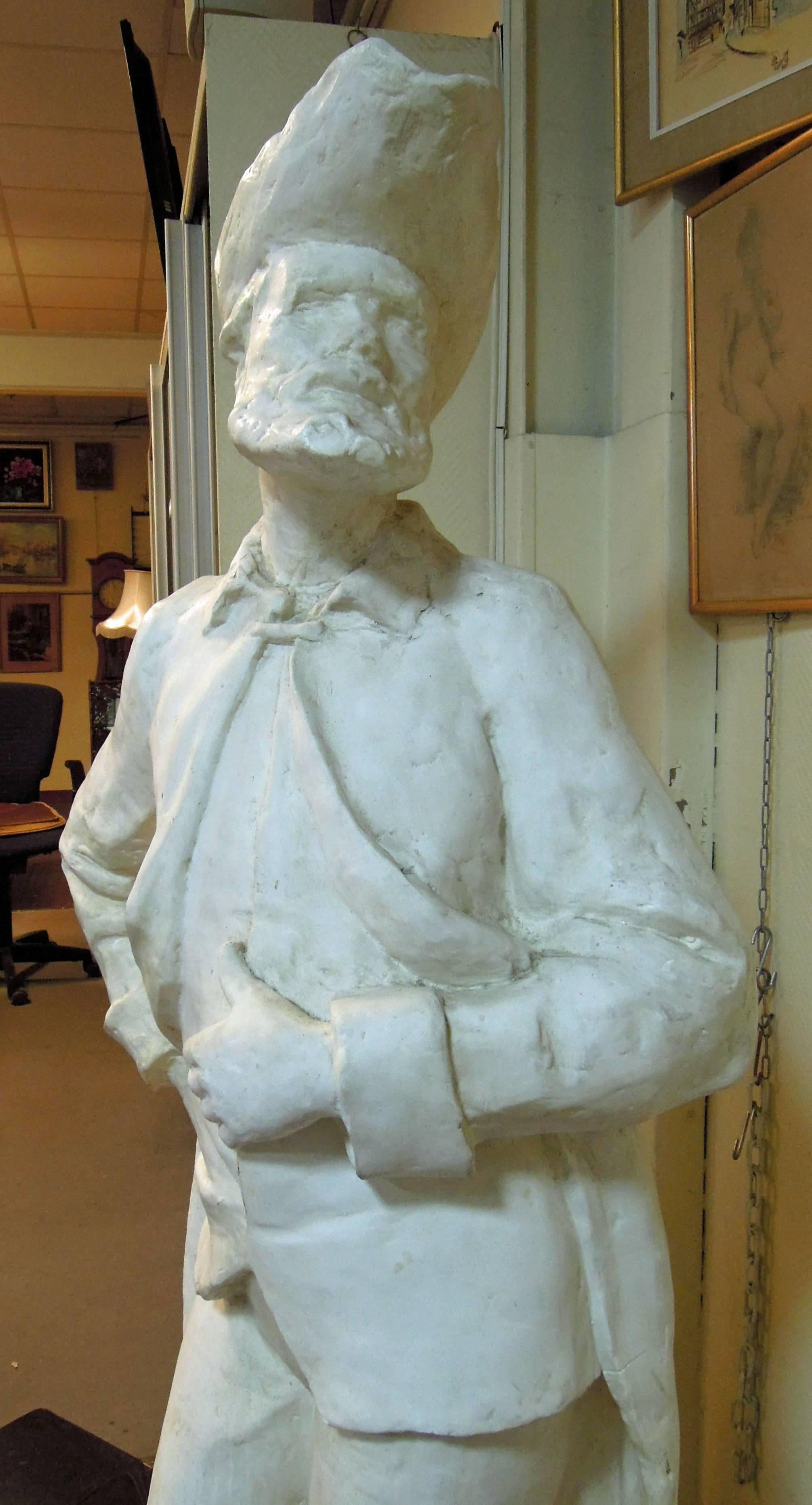 Important plaster sculpture of a Hidalgo by Coste, 1964.