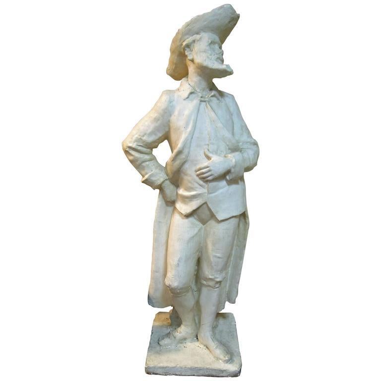 European Important Plaster Sculpture of a Hidalgo by Coste, 1964 For Sale