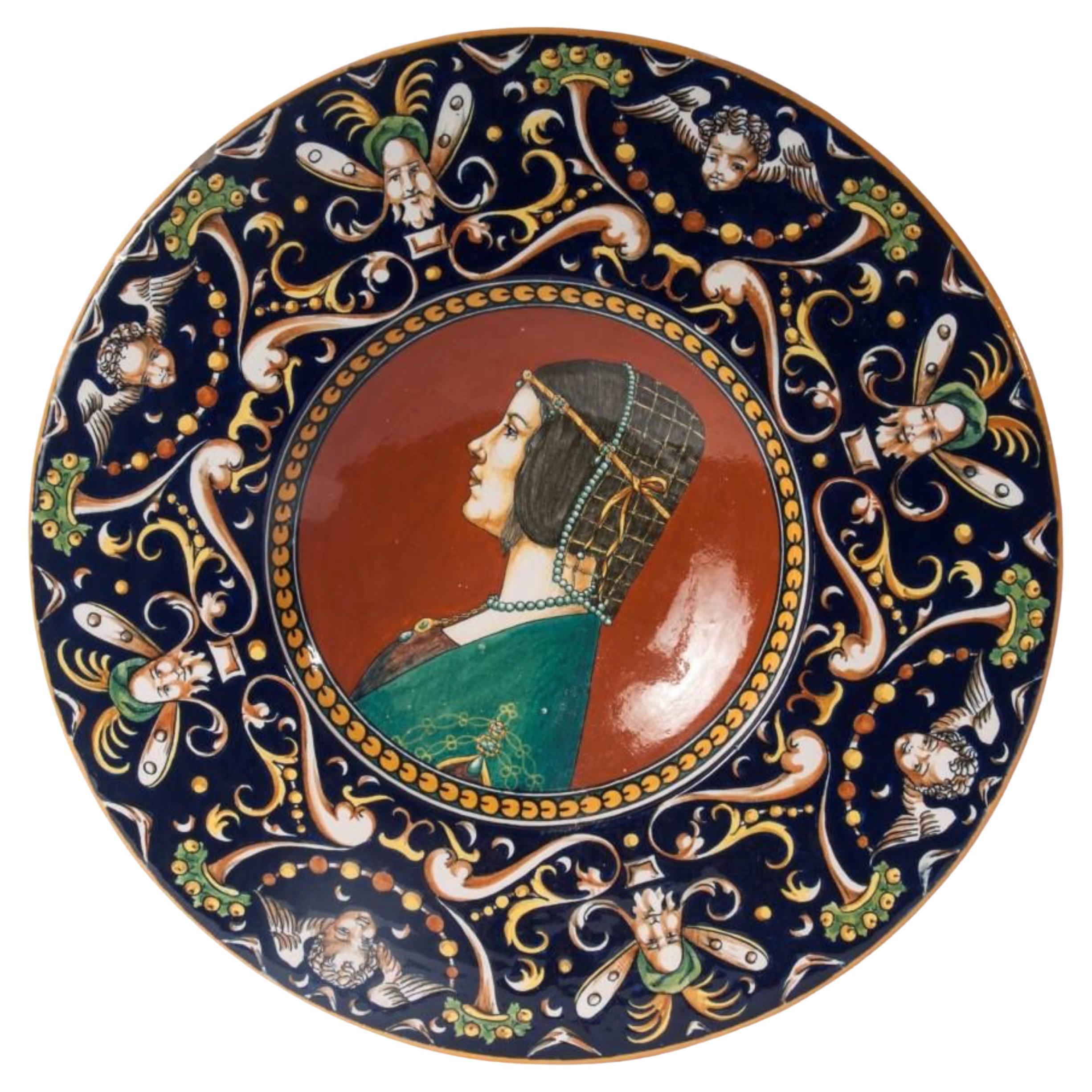 Important Plate Fratelli Minardi Faenza 1920 Art Deco