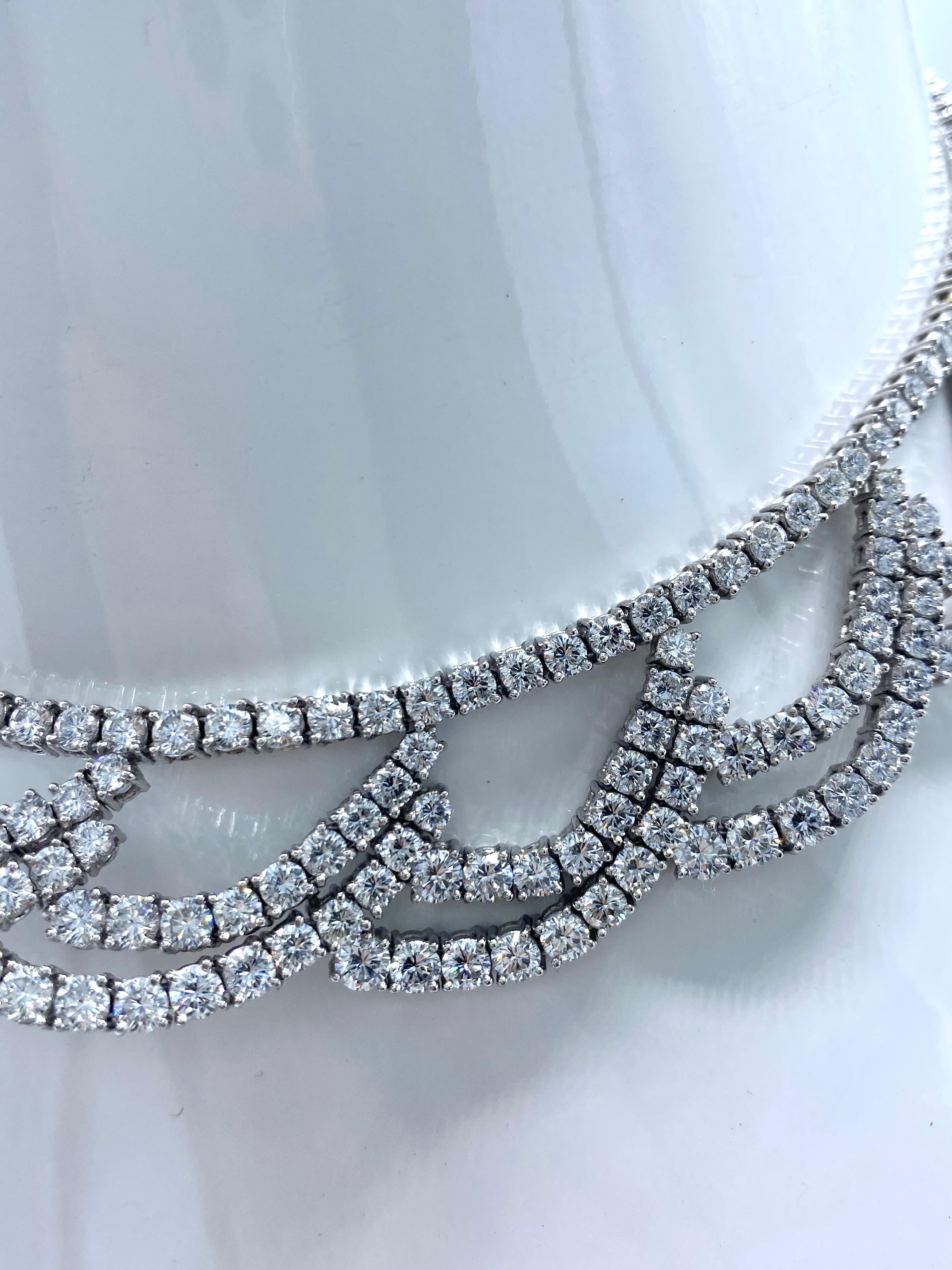 Contemporary Important Platinum Diamond Necklace