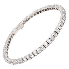 Important Platinum French Cut Diamond Line Bracelet