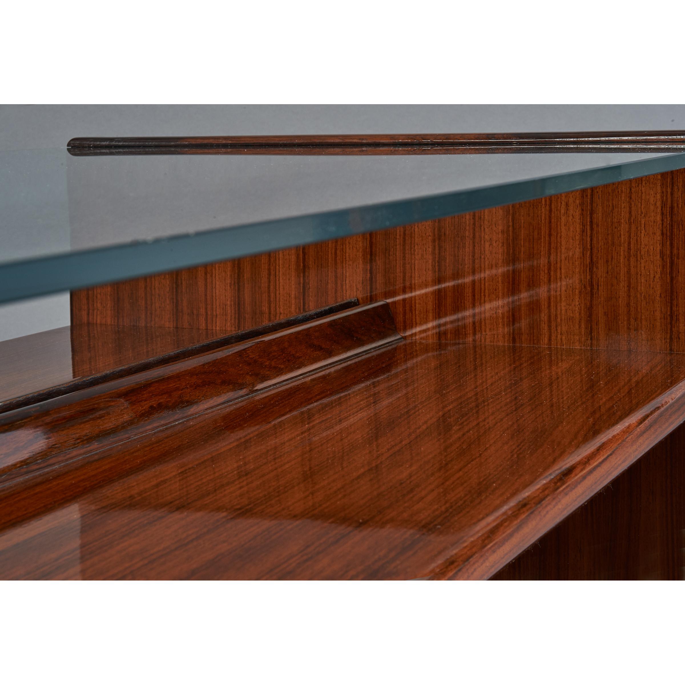 Late 20th Century Important Polished Wood Coffee Table, Italy, 1970s