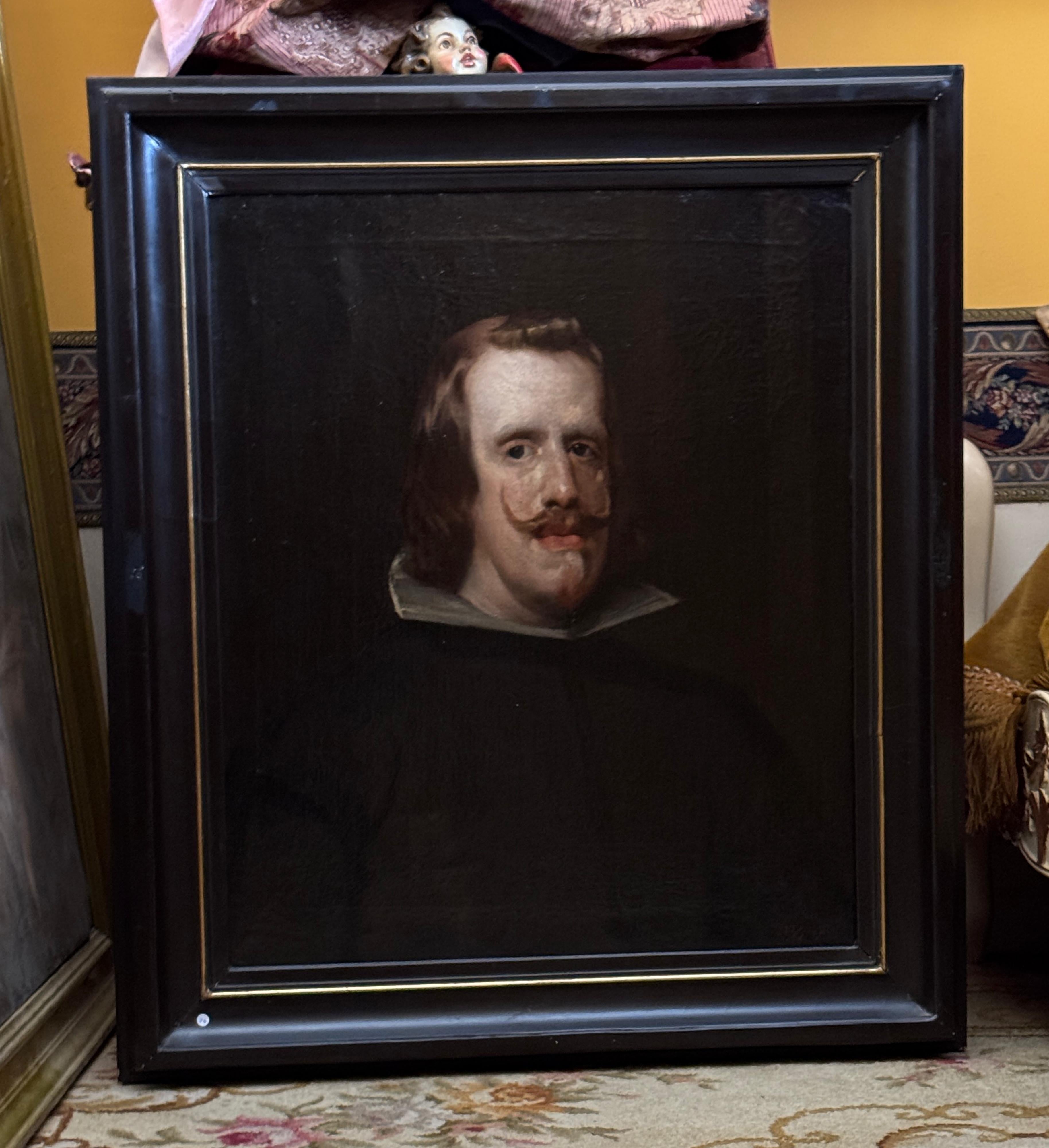 Bedeutendes Porträt von Philipp IV., Öl auf Leinwand, Spanish School, 17. Jahrhundert (Barock) im Angebot