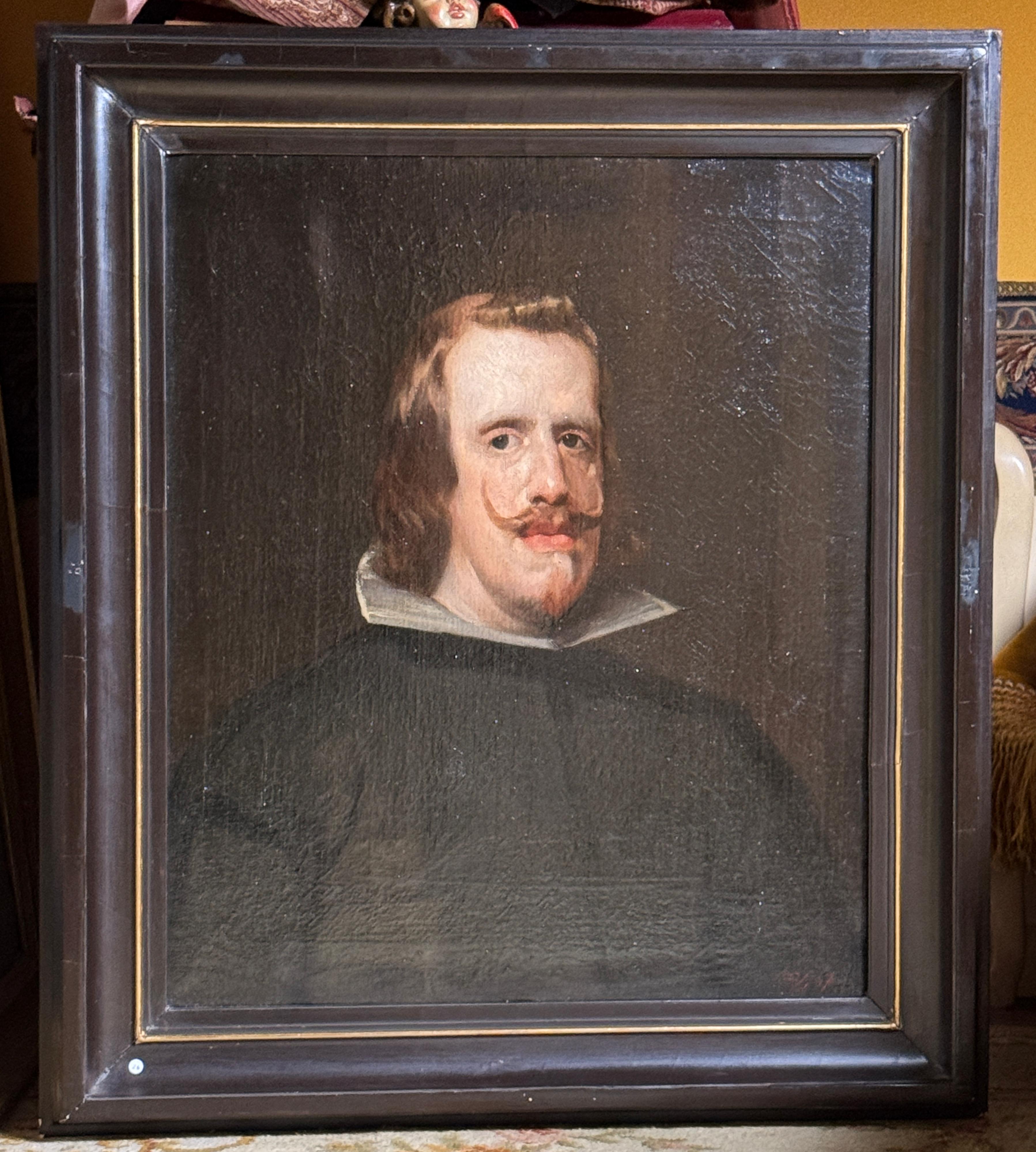 Bedeutendes Porträt von Philipp IV., Öl auf Leinwand, Spanish School, 17. Jahrhundert (Geölt) im Angebot