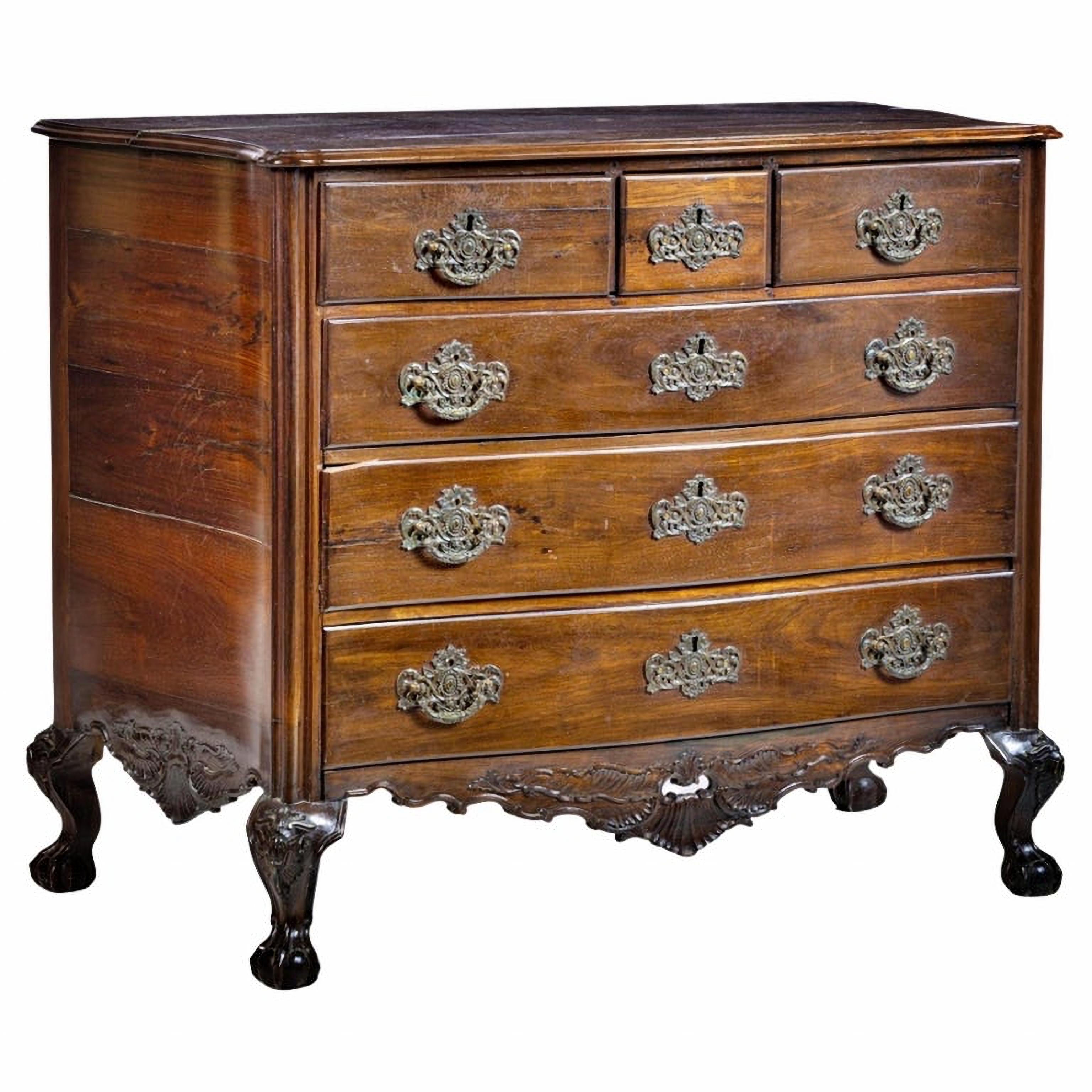 Fait main IMPORTANTE COMMODE PORTUGAISE D. JOÃO V 18ème siècle en BOIS DE ROSE en vente