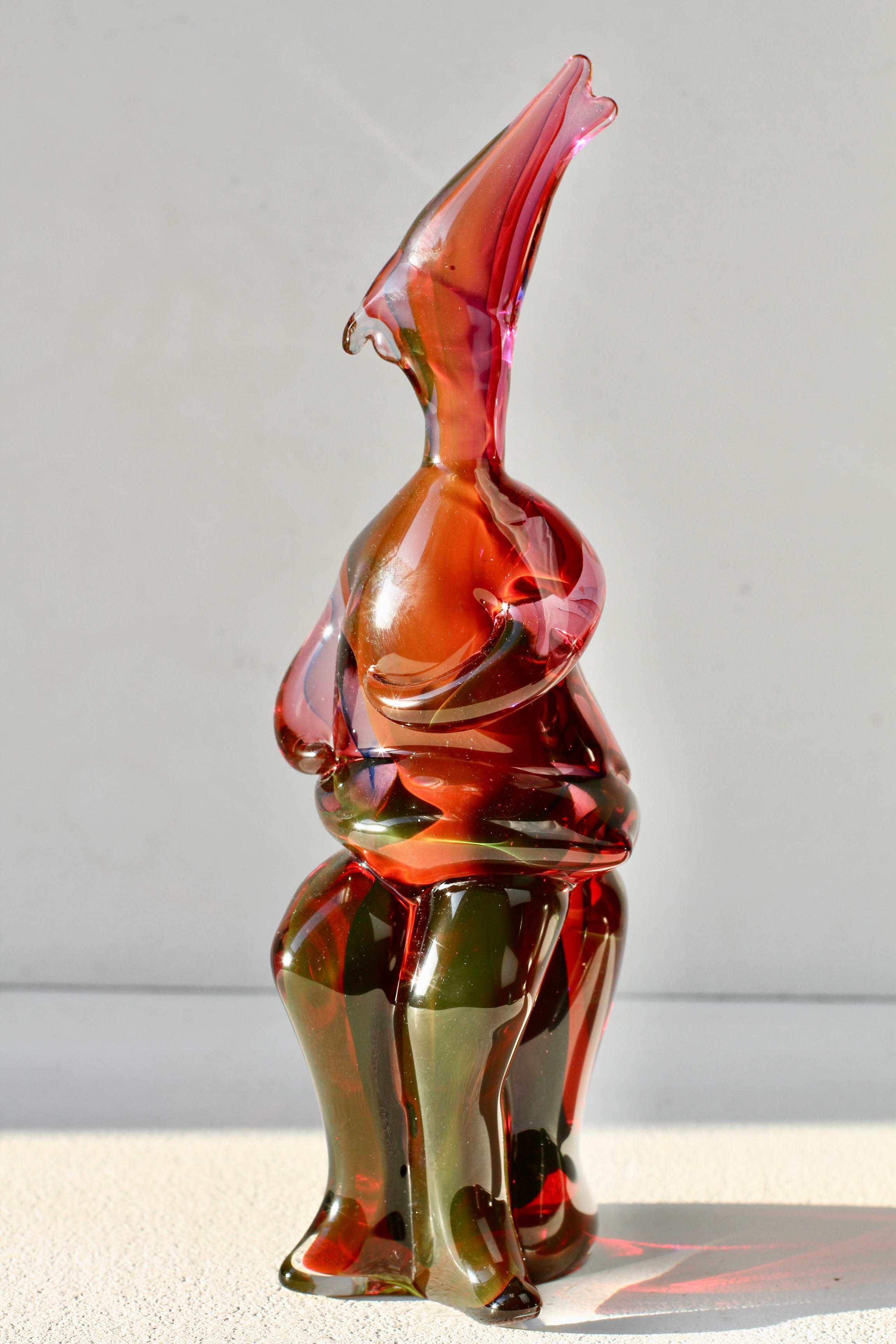 Mid-Century moderno Importante e rara scultura in vetro di Murano degli anni '70 di Ermanno Nason per il Cenedese in vendita
