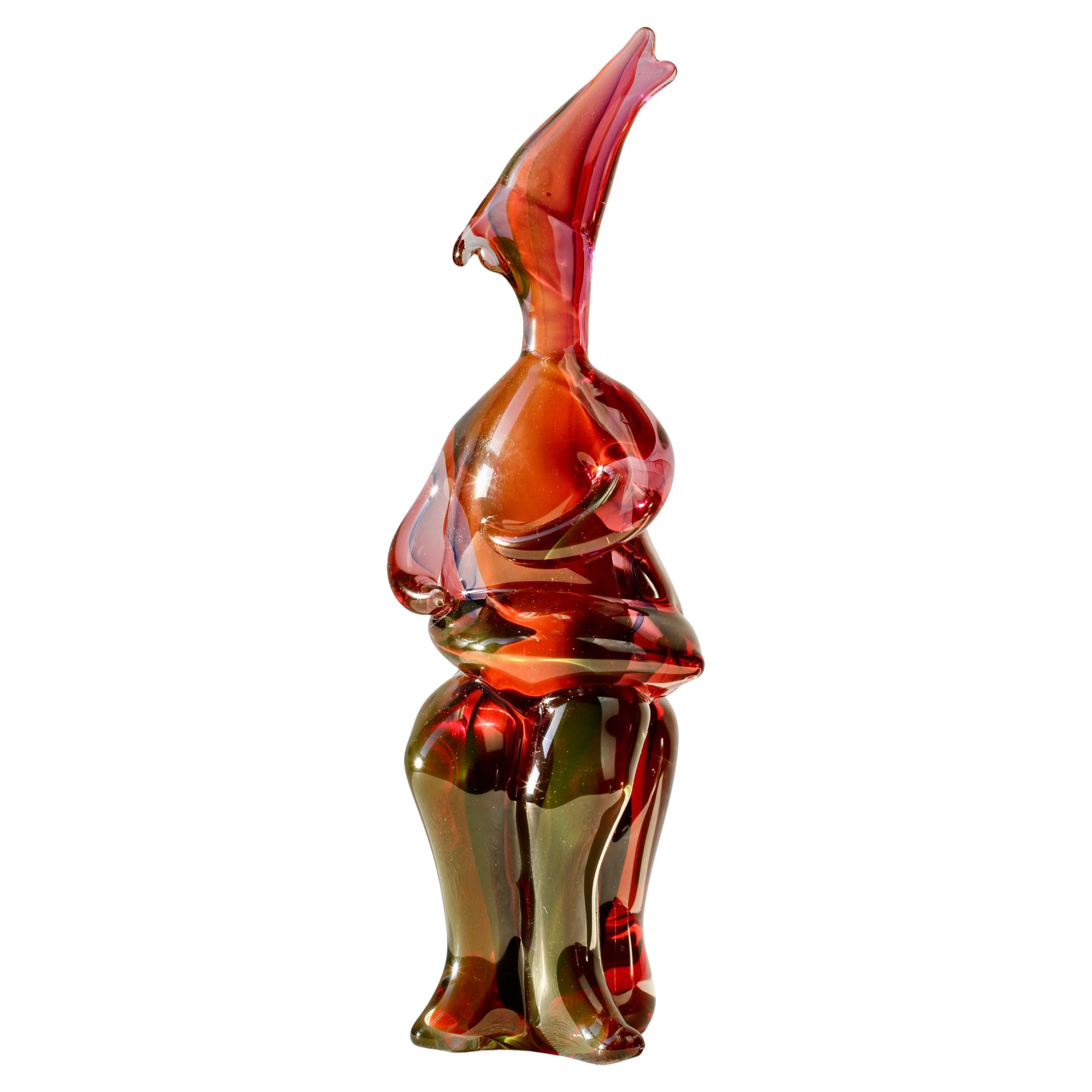 Importante y rara escultura italiana de cristal de Murano de Ermanno Nason para Cenedese Años 70