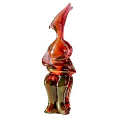 Importante y rara escultura italiana de cristal de Murano de Ermanno Nason para Cenedese Años 70