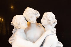 Important Reconstructed Stone Sculpture Representing The 3 Graces, 20th Century