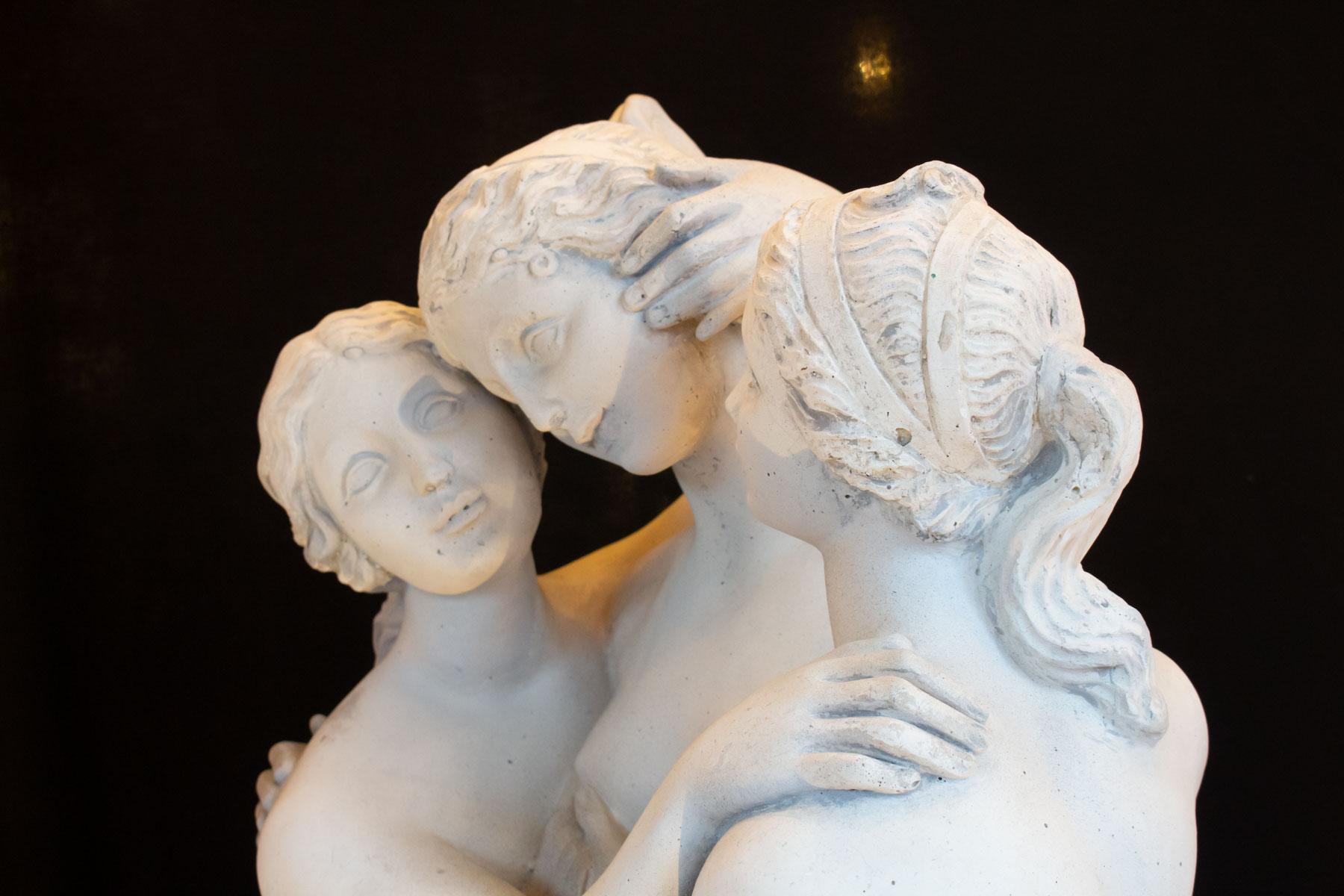 Important Reconstructed Stone Sculpture Representing The 3 Graces, 20th Century 2