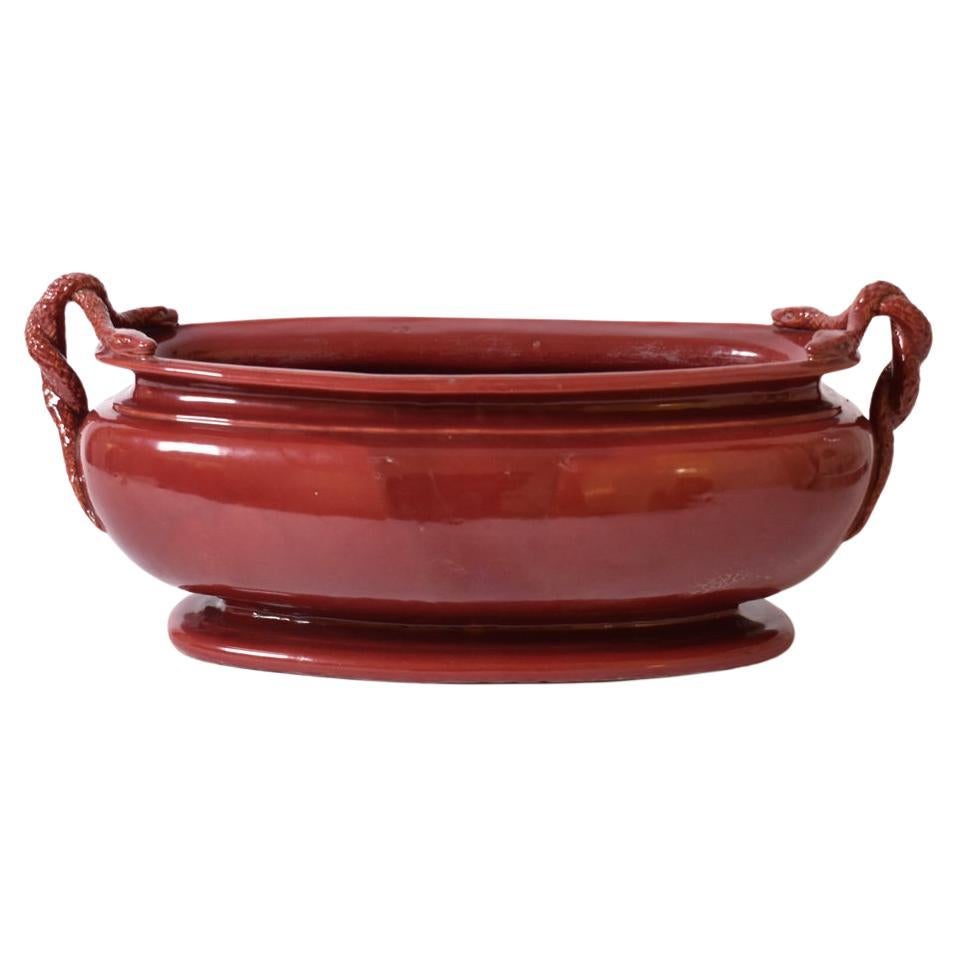 Importante fioriera in ceramica rossa, anni 
50. in vendita