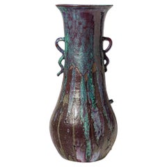 Importante vaso in gres rosso smaltato di Eugène Lion, 1920 circa