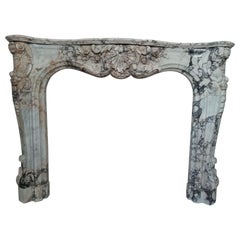 Antique Important Regence Style Callacata Gold Marble Fireplace Mantel, 19th Century
