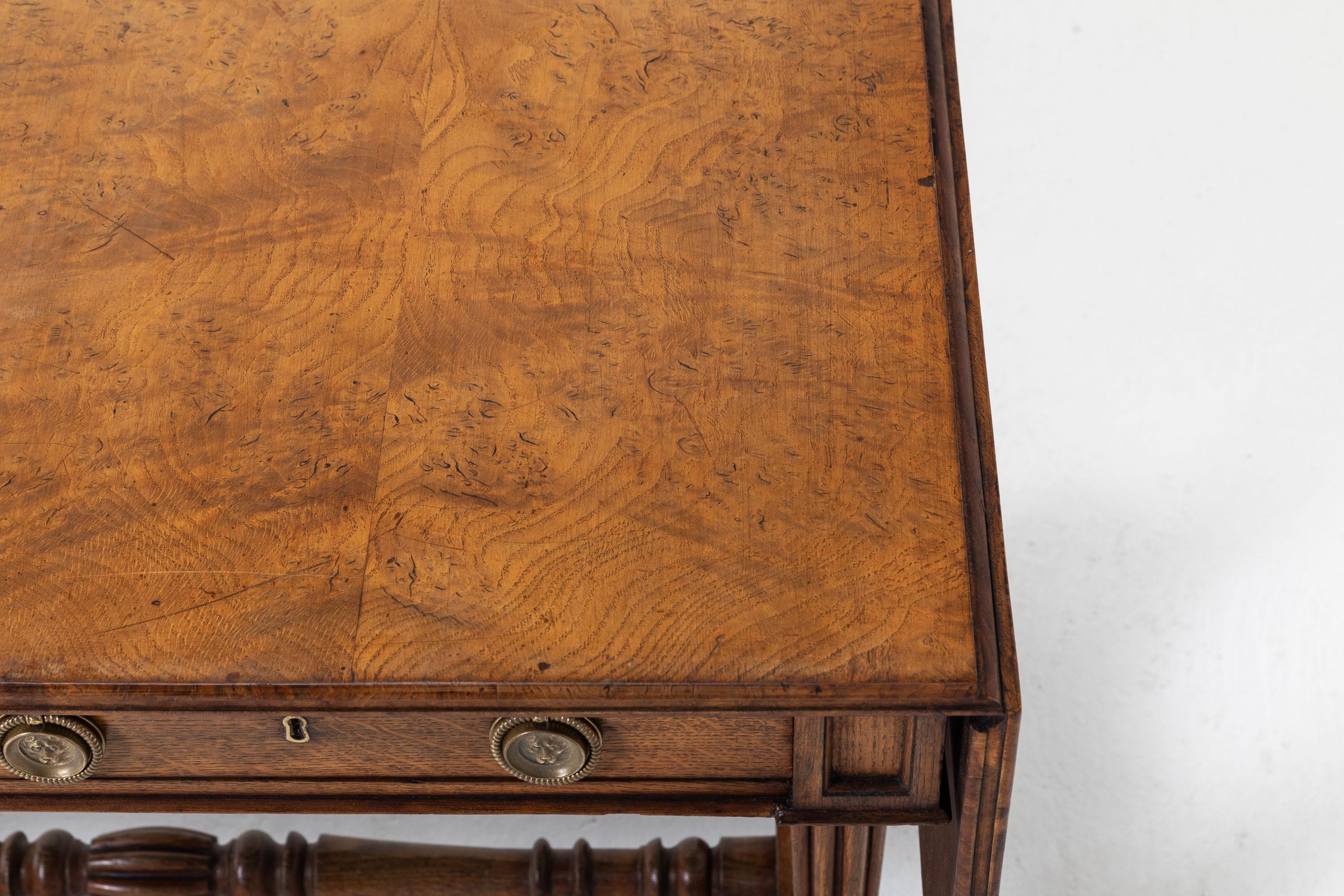 Important Regency Oak and Burr Elm Sofa Table, 'Attributed to George Bullock' In Good Condition For Sale In Gloucestershire, GB