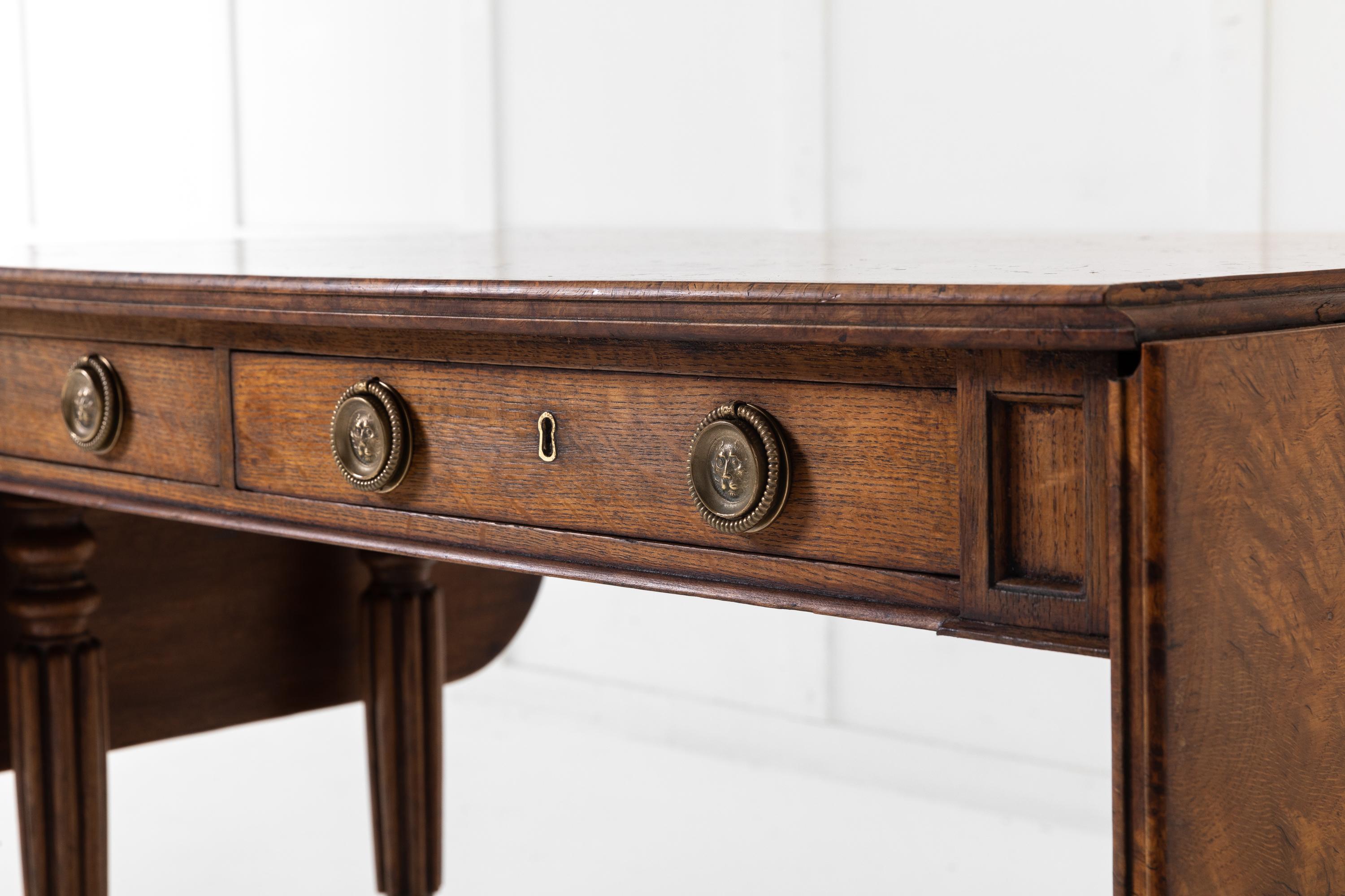 19th Century Important Regency Oak and Burr Elm Sofa Table, 'Attributed to George Bullock' For Sale
