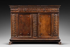 Important Renaissance Carved Walnut Credenza