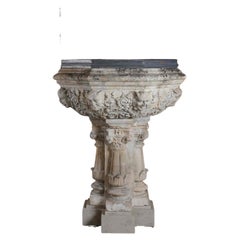 Antique Important Renaissance Fountain in Limestone, Burgundy, 16th Century