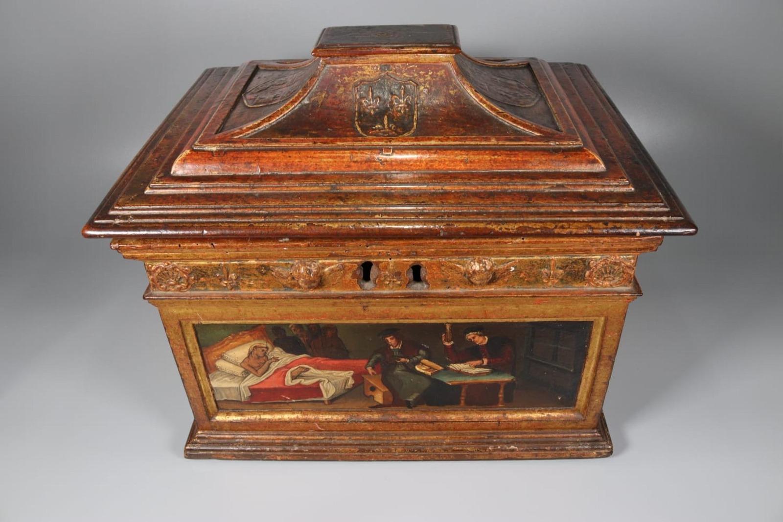 Importante boîte médicale de la Renaissance d'atelier espagnol ou italienne, vers 1550 en vente 1