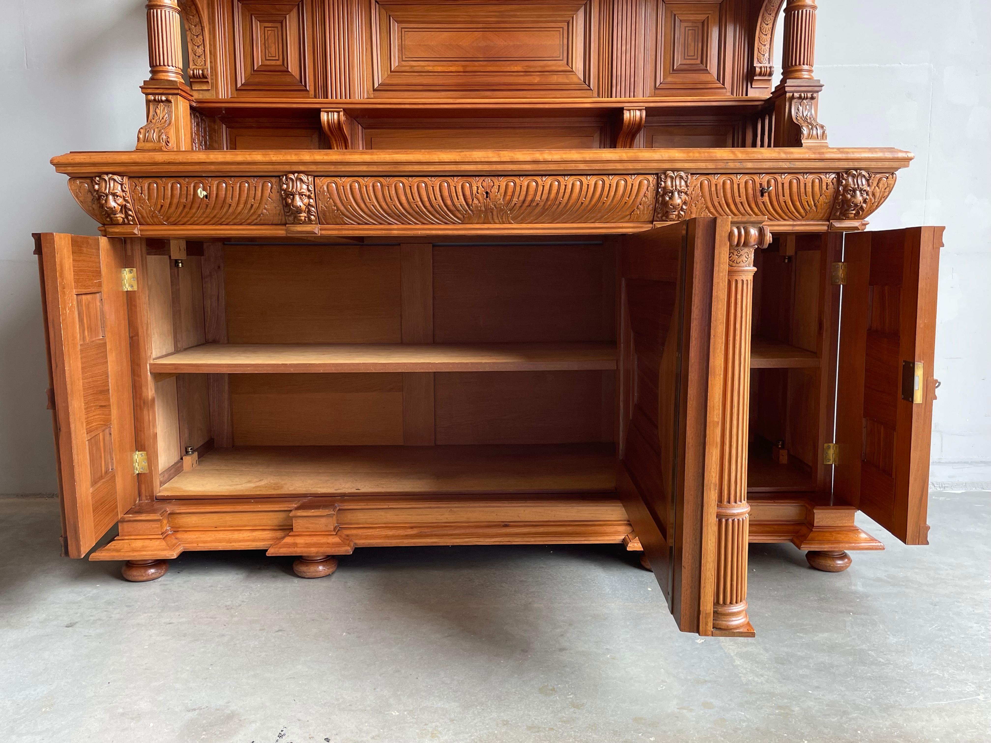Important Renaissance Revival Hand Carved Nutwood Sideboard H.P. Mutters & Zoon For Sale 5