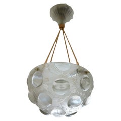 Important René Lalique "Soleil" Chandelier, Model No. 2466, France, c. 1926-1932