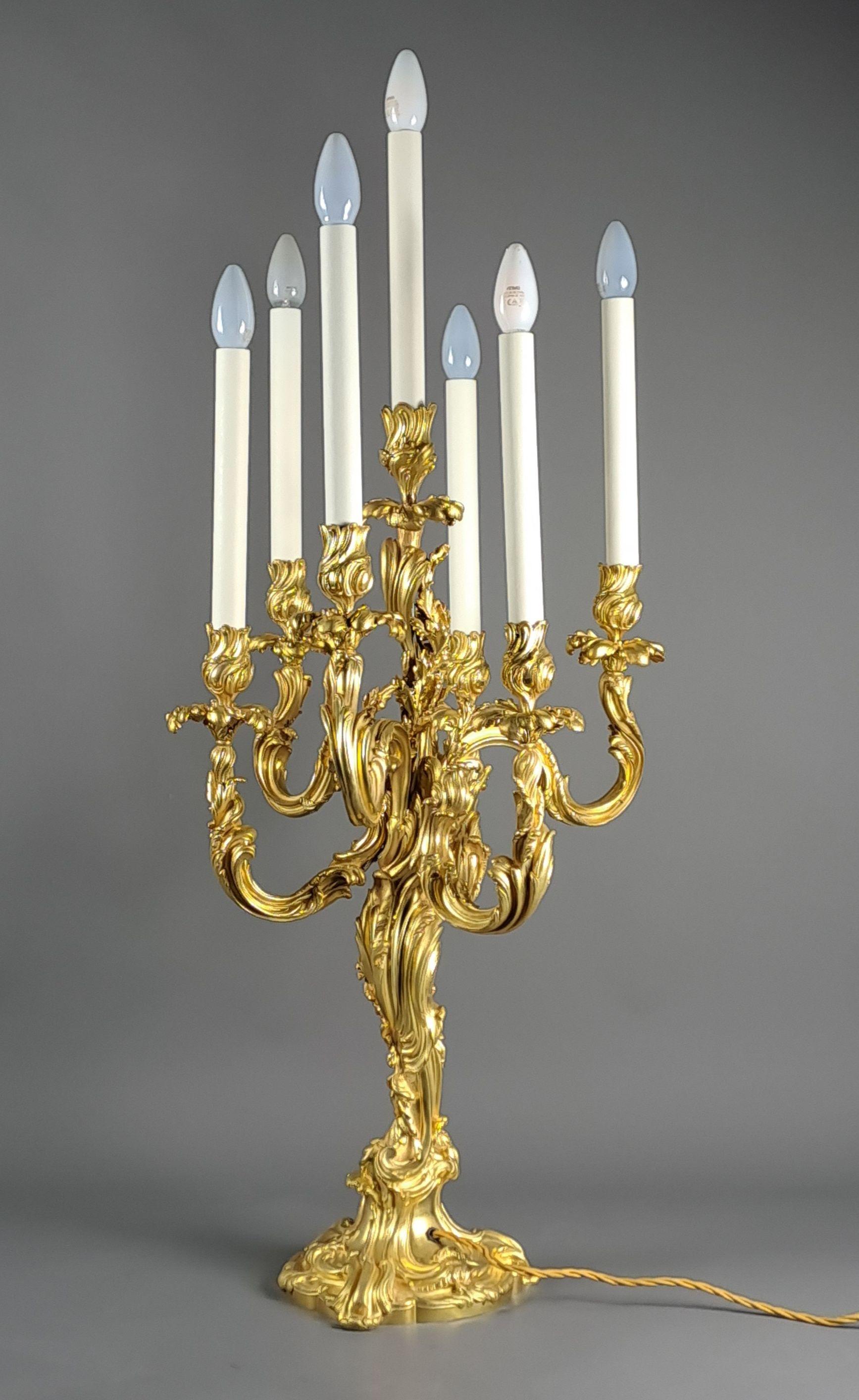 Important Rocaille Candelabra Mounted As A Lamp From Maison Millet In Paris 5