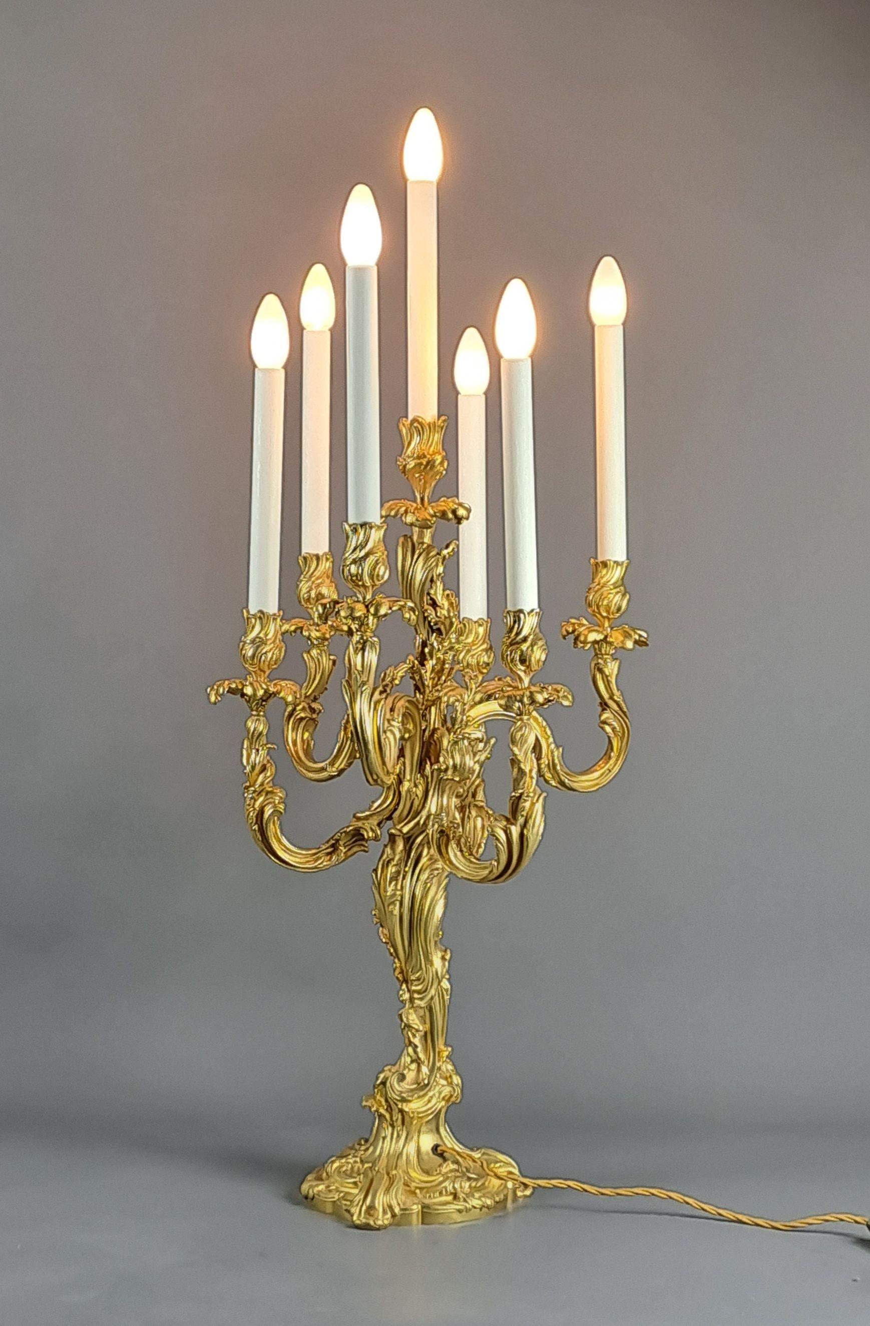 Important Rocaille Candelabra Mounted As A Lamp From Maison Millet In Paris 6