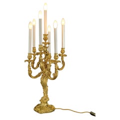 Important Rocaille Candelabra Mounted As A Lamp From Maison Millet In Paris