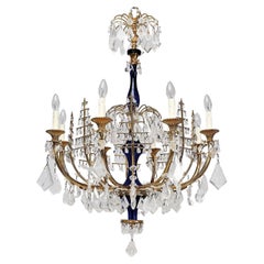 Important rock crystal and gilt bronze chandelier, Russia about 1820