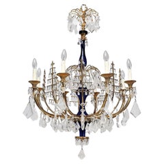 Antique Important rock crystal and gilt bronze chandelier, Russia about 1820