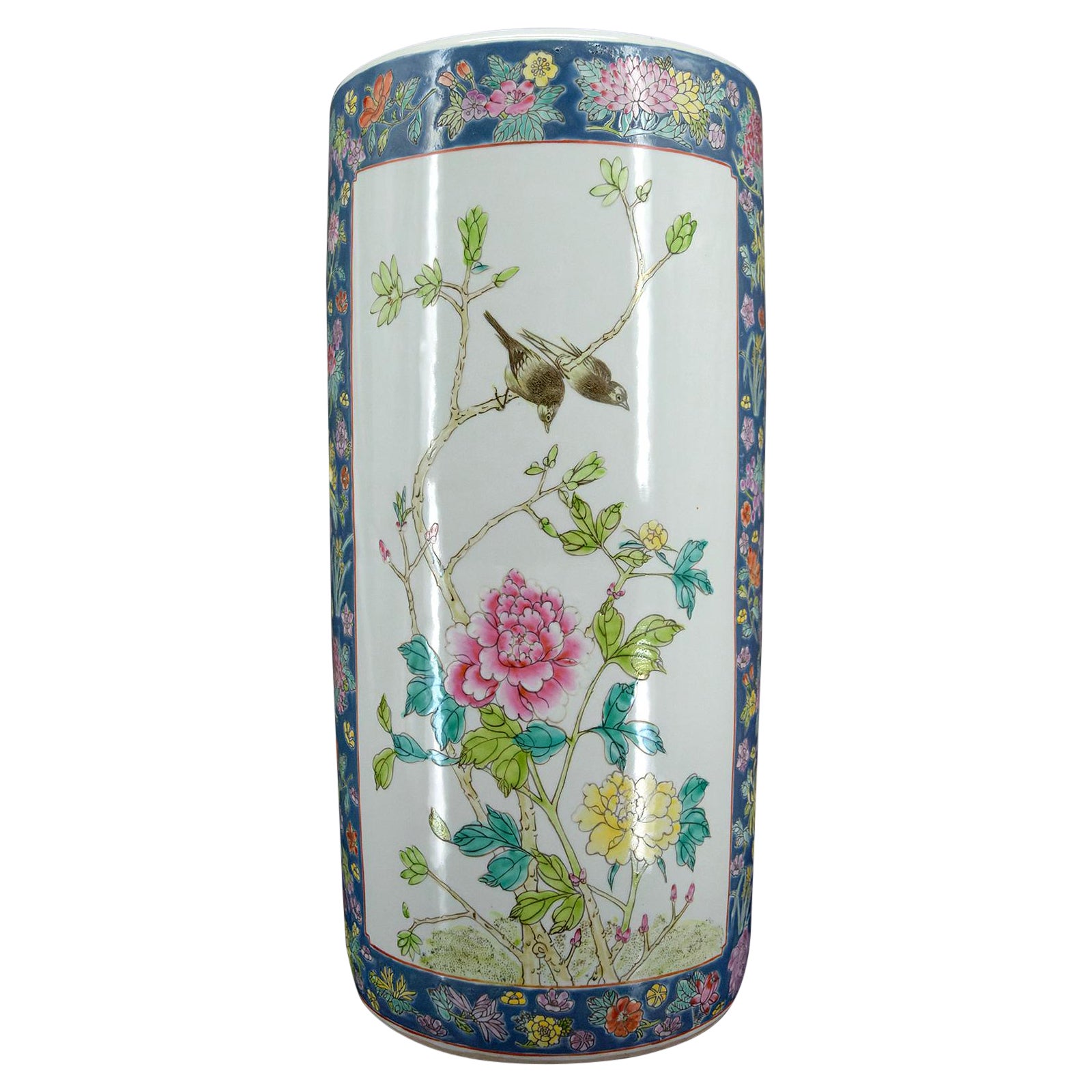 Important vase à roulettes, porte-parapluie/canne, Chine, Quing, début du 20e siècle