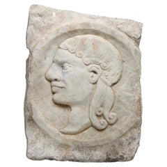 Important Roman Marble Profile in late 17th century