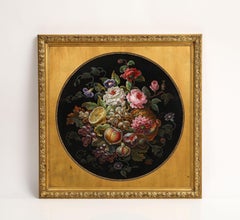 Important Roman Micro Mosaic Still Life Panel with Flowers & Fruit, Att. Barberi