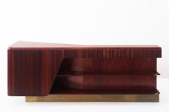 Important Room Divider Mahogany  Bookcase and a Sofa by Dassi, circa 1940