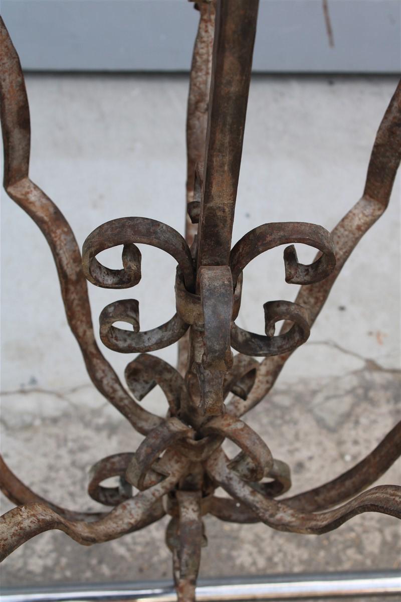 Important Round Chandelier in Italian Baroque Forged Iron For Sale 9