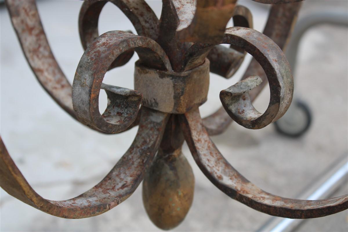 Important Round Chandelier in Italian Baroque Forged Iron For Sale 14