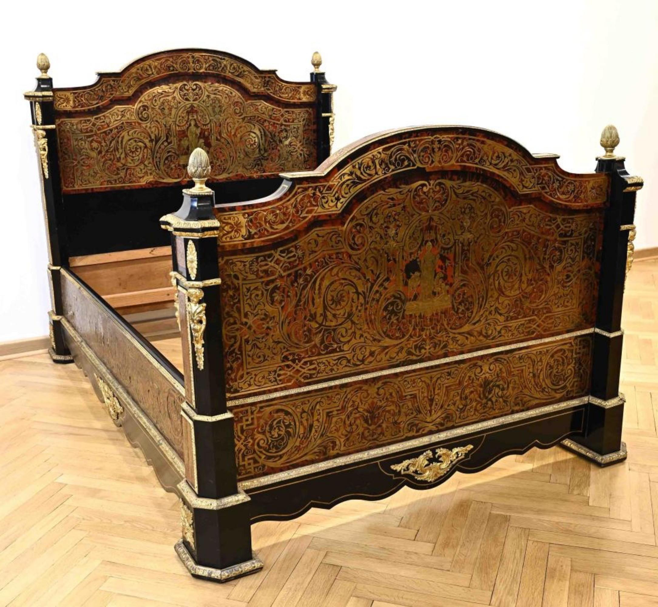 Important Royal Bed Boulle Napoleon III 1870/80 France 3