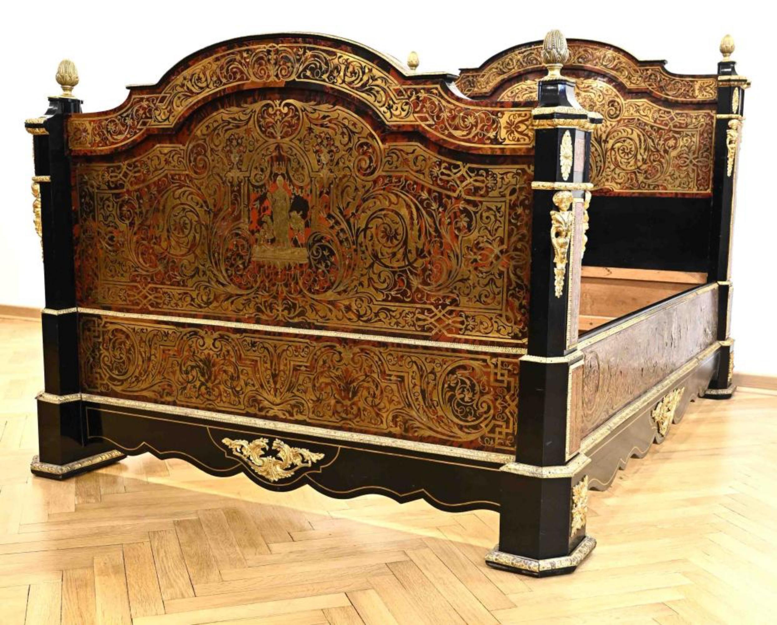 19th Century Important Royal Bed Boulle Napoleon III 1870/80 France