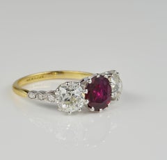 Important Ruby Diamond Antique Ring