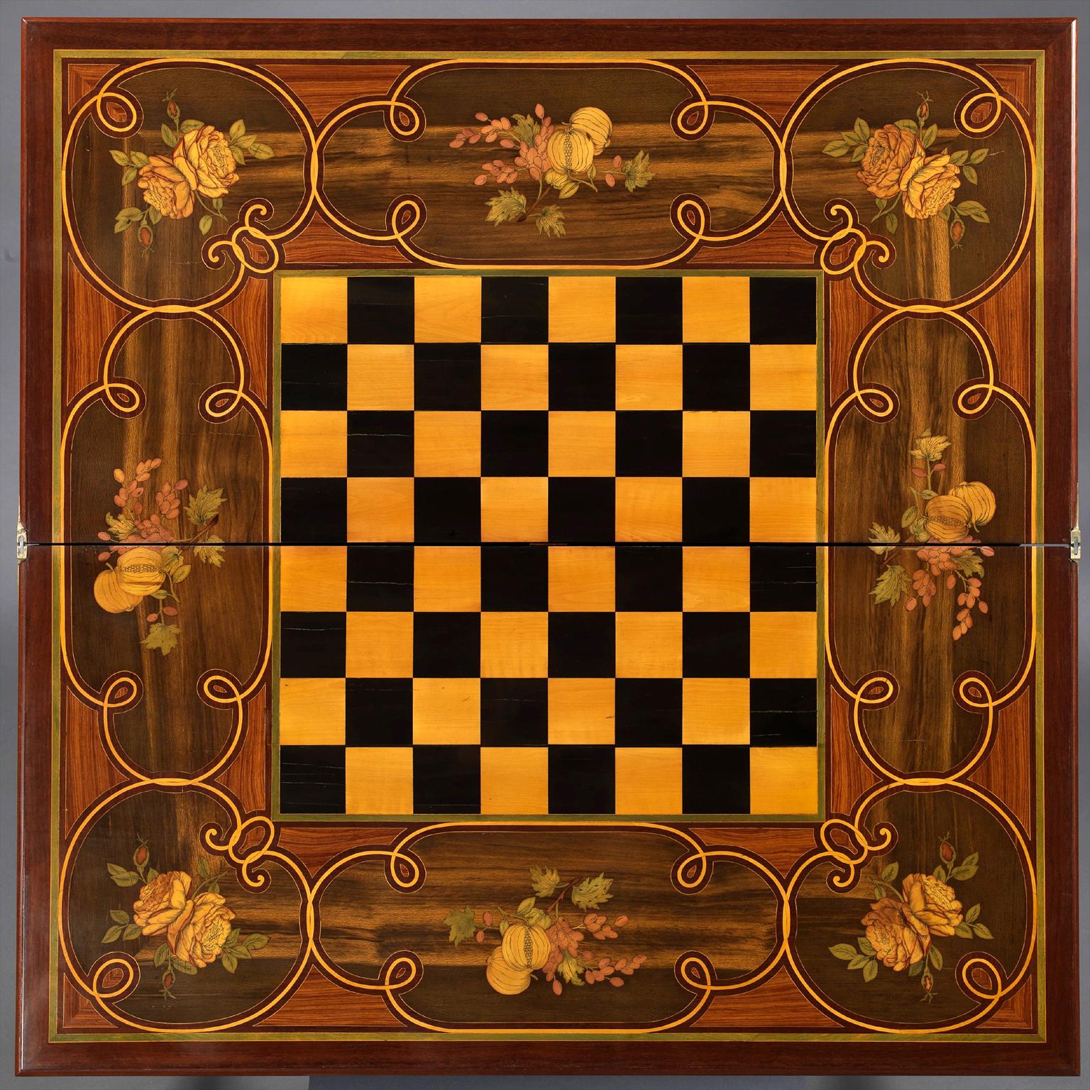 Important Russian Imperial Period Triple Turn-Over Games Table, circa 1820 For Sale 3